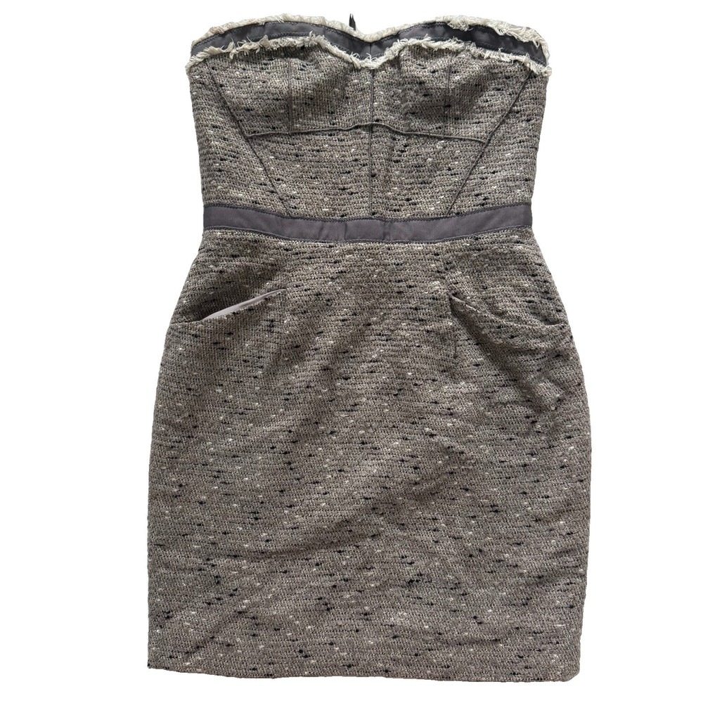Rebecca Taylor Trans 2012 Rare Sales Sample Strapless Tweed Cocktail Mini Dress